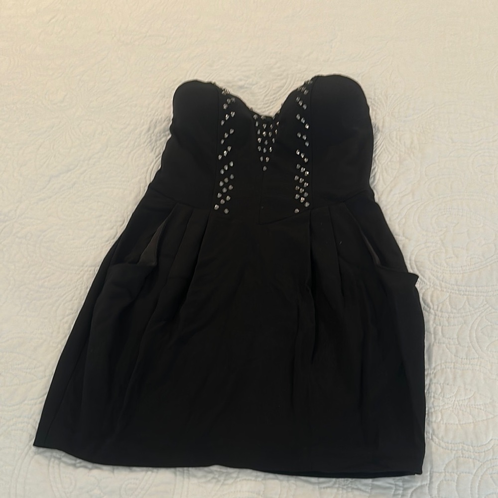 Guess Black Strapless Top with Silver Studs